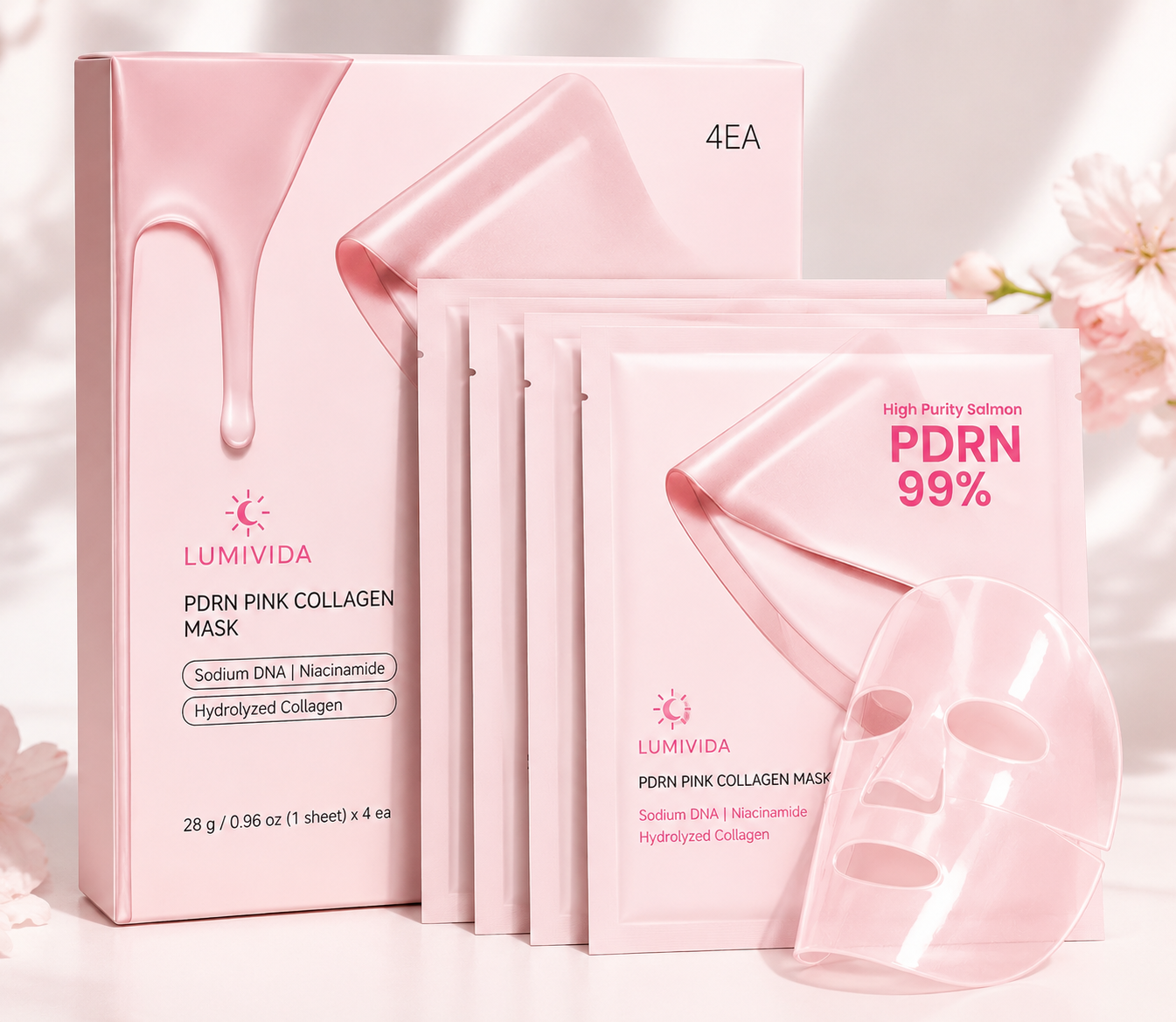 Masca Gel cu ADN de Somon si Colagen pentru Iluminare Nocturna(1 set contine 4 masti)