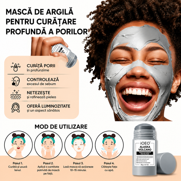 1+1 GRATIS Masca de Argilă pentru Ten Strălucitor
